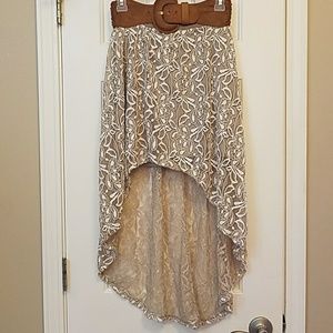 Hi low lace skirt